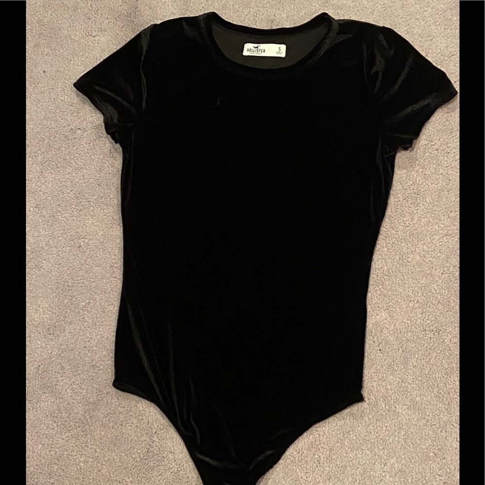 hollister  black velvet bodysuit